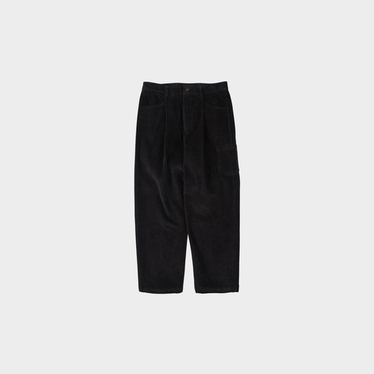 Corduroy Wide One Tuck Pants Charcoal