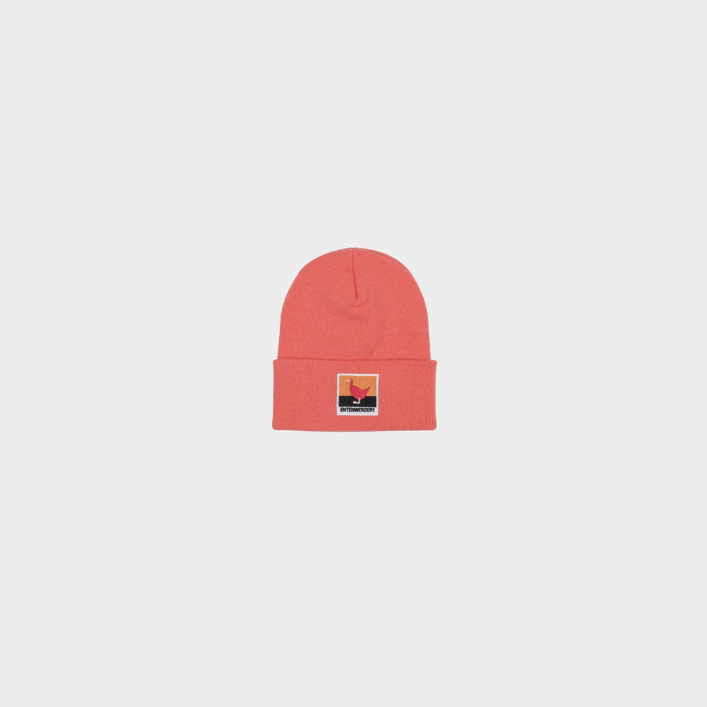 Entenwerder1 Beanie Logo Square in Farbe coral