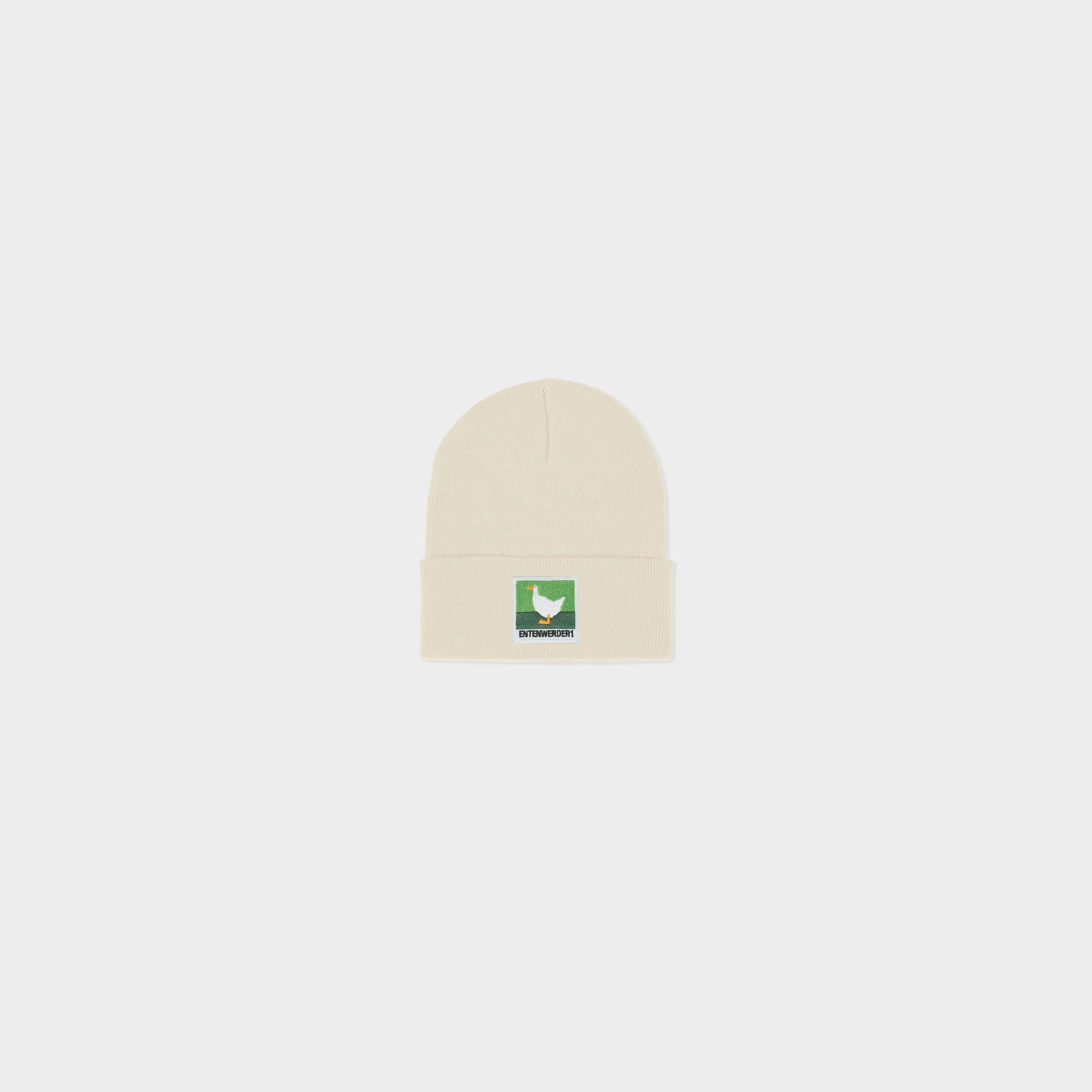 Entenwerder1 Beanie Logo Square in Farbe whitesand