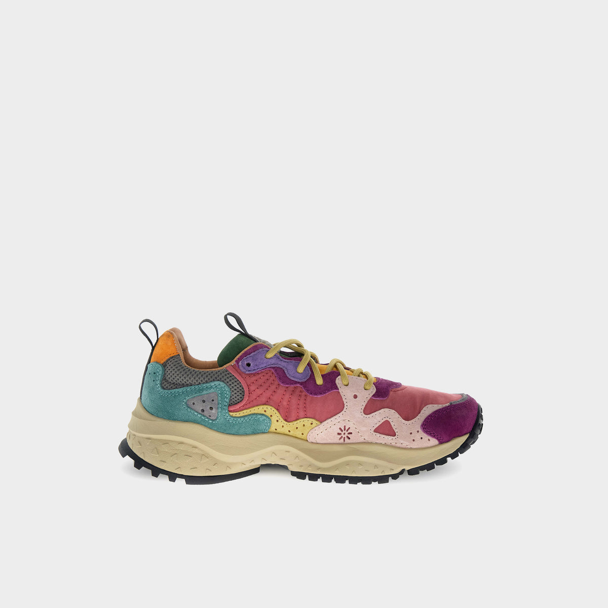 Flower Mountain Sneaker Ranya Uni Suede Nylon in Farbe bordeaux_pink_fuchsia