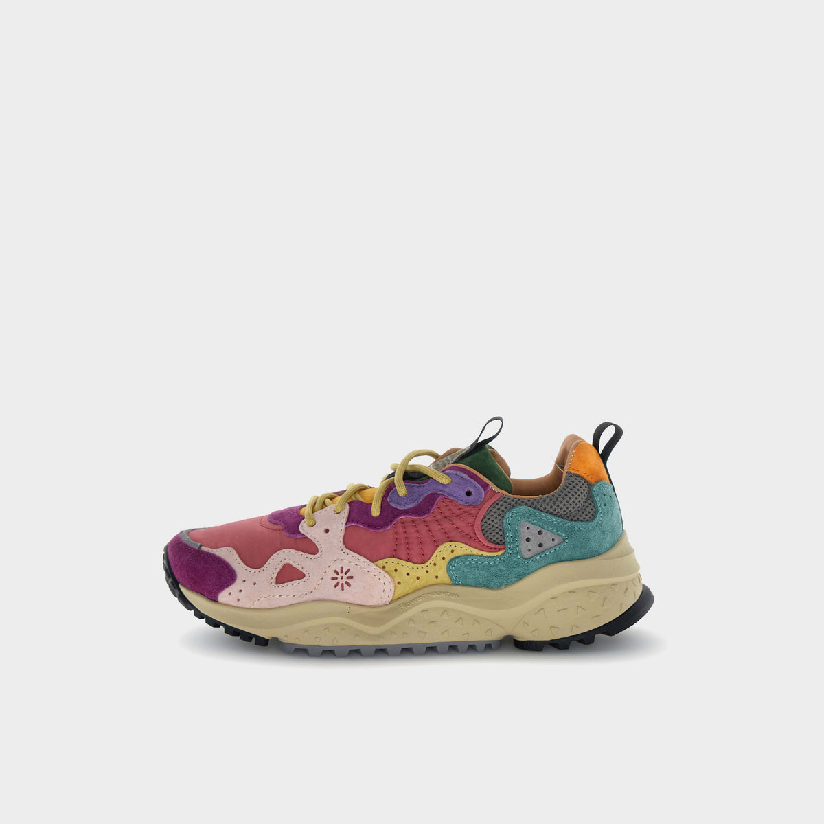 Flower Mountain Sneaker Ranya Uni Suede Nylon in Farbe bordeaux_pink_fuchsia