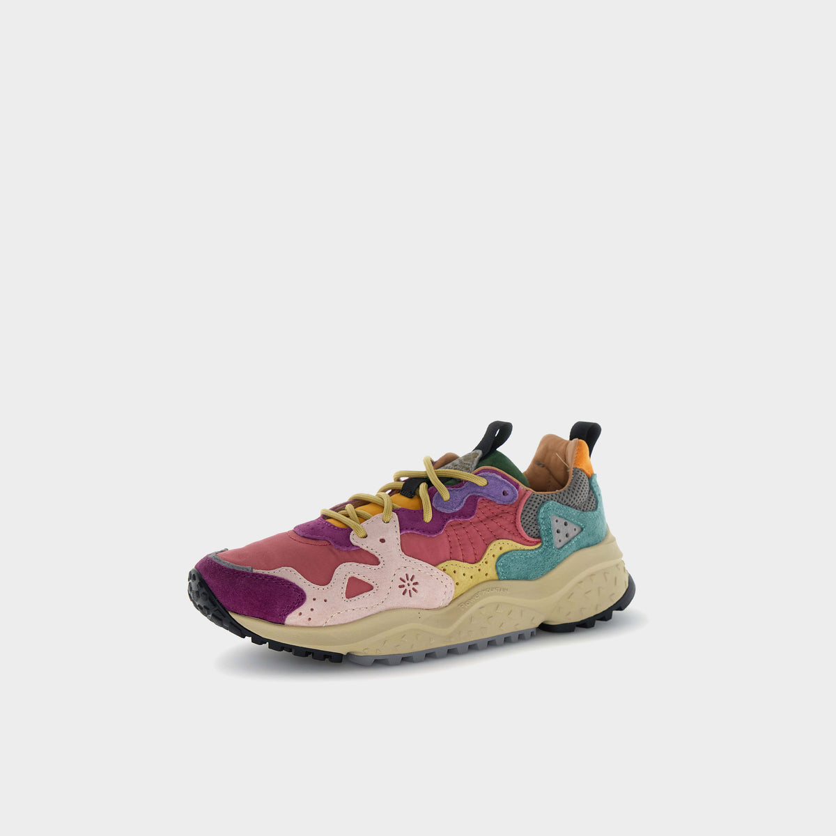 Flower Mountain Sneaker Ranya Uni Suede Nylon in Farbe bordeaux_pink_fuchsia