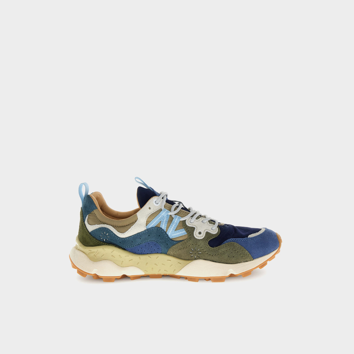 Flower Mountain Sneaker Yamano 3 Man Cow Velour in Farbe navy_blue_kaki