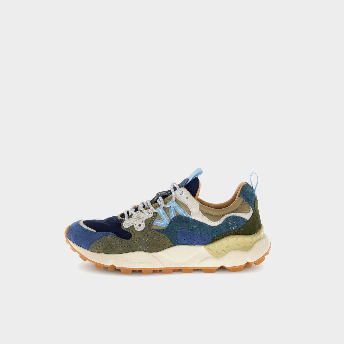 Flower Mountain Sneaker Yamano 3 Man Cow Velour in Farbe navy_blue_kaki