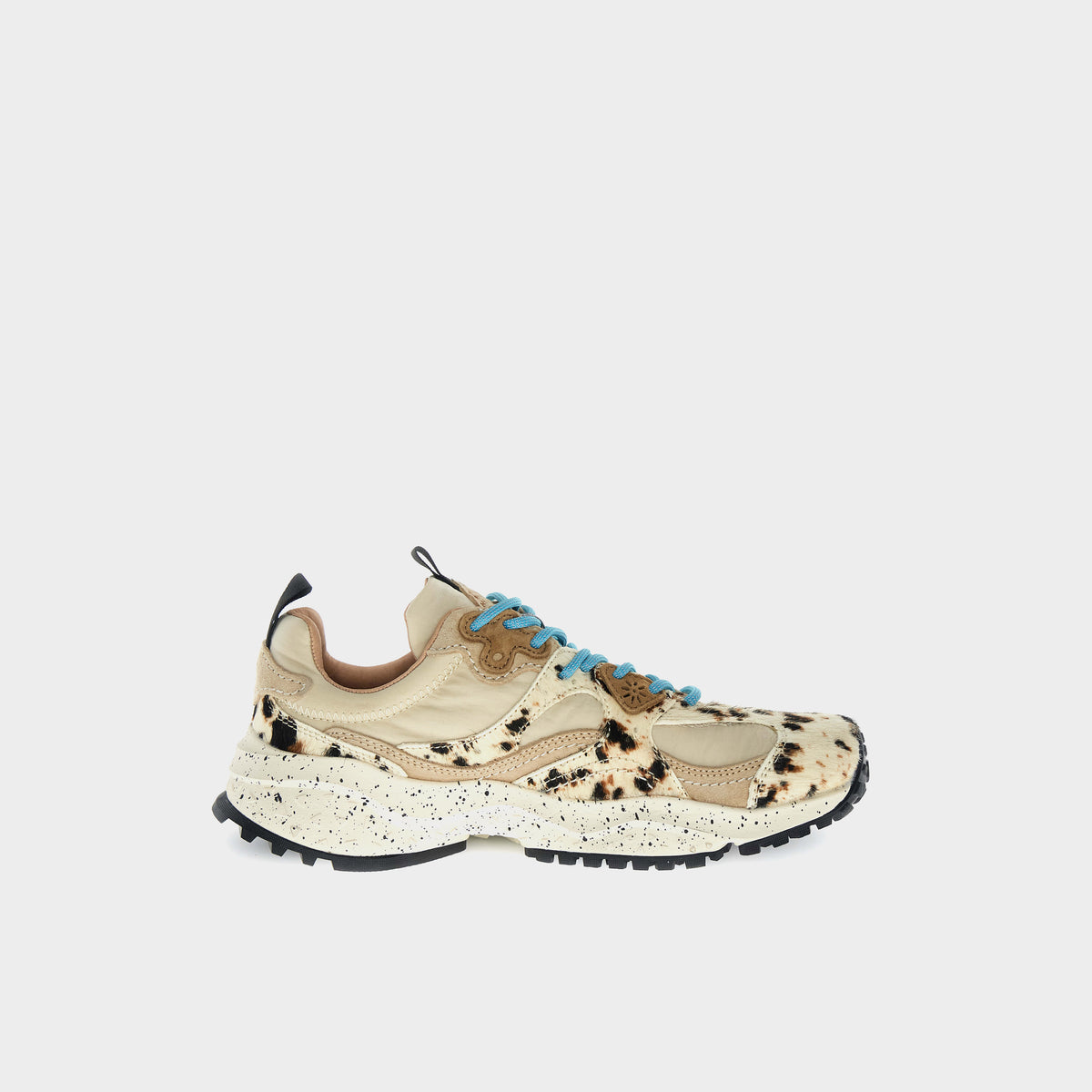 Flower Mountain Sneaker Wave Uni Suede Nylon Pony Hair in Farbe milk_black_brown