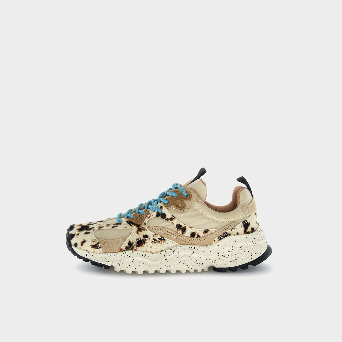 Flower Mountain Sneaker Wave Uni Suede Nylon Pony Hair in Farbe milk_black_brown