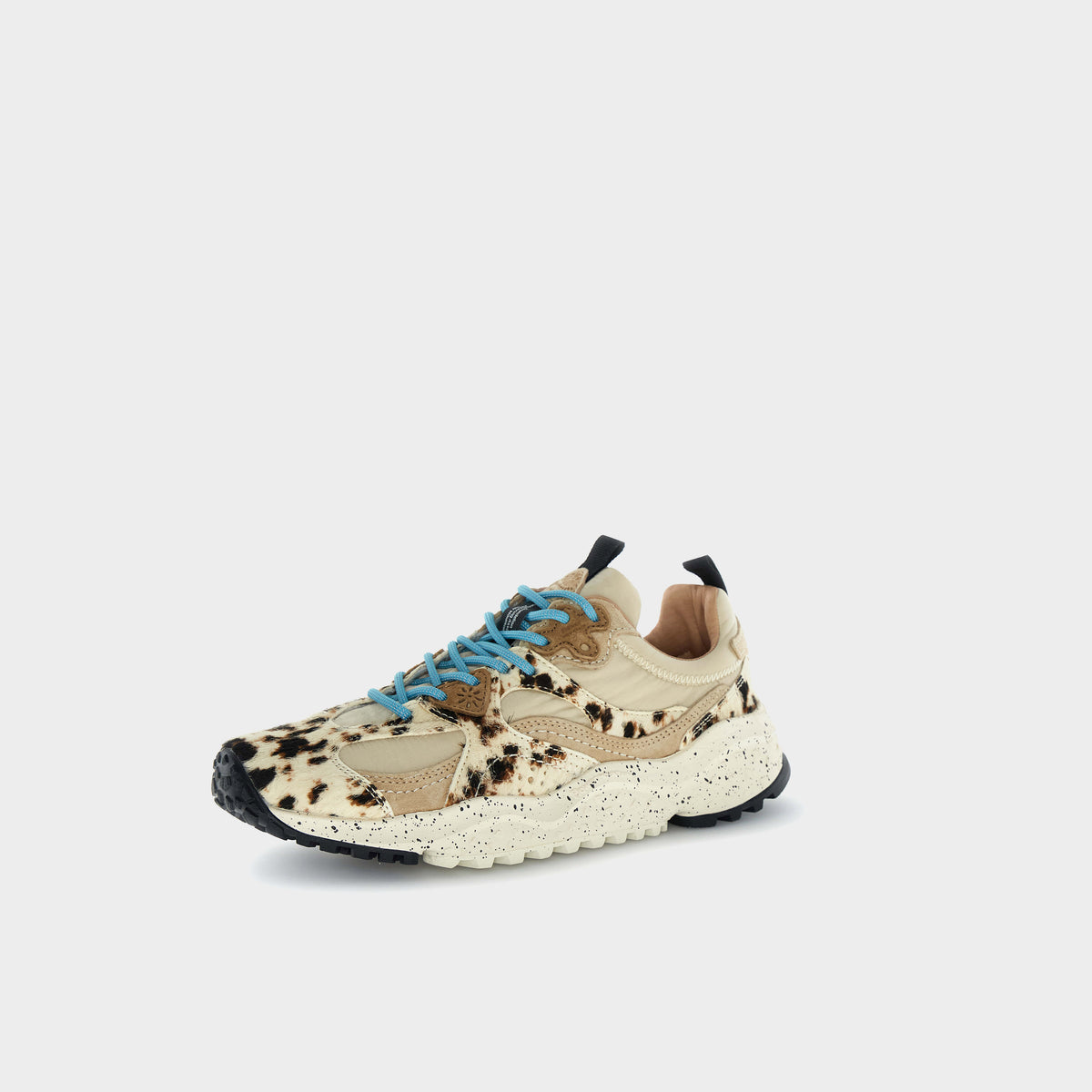 Flower Mountain Sneaker Wave Uni Suede Nylon Pony Hair in Farbe milk_black_brown
