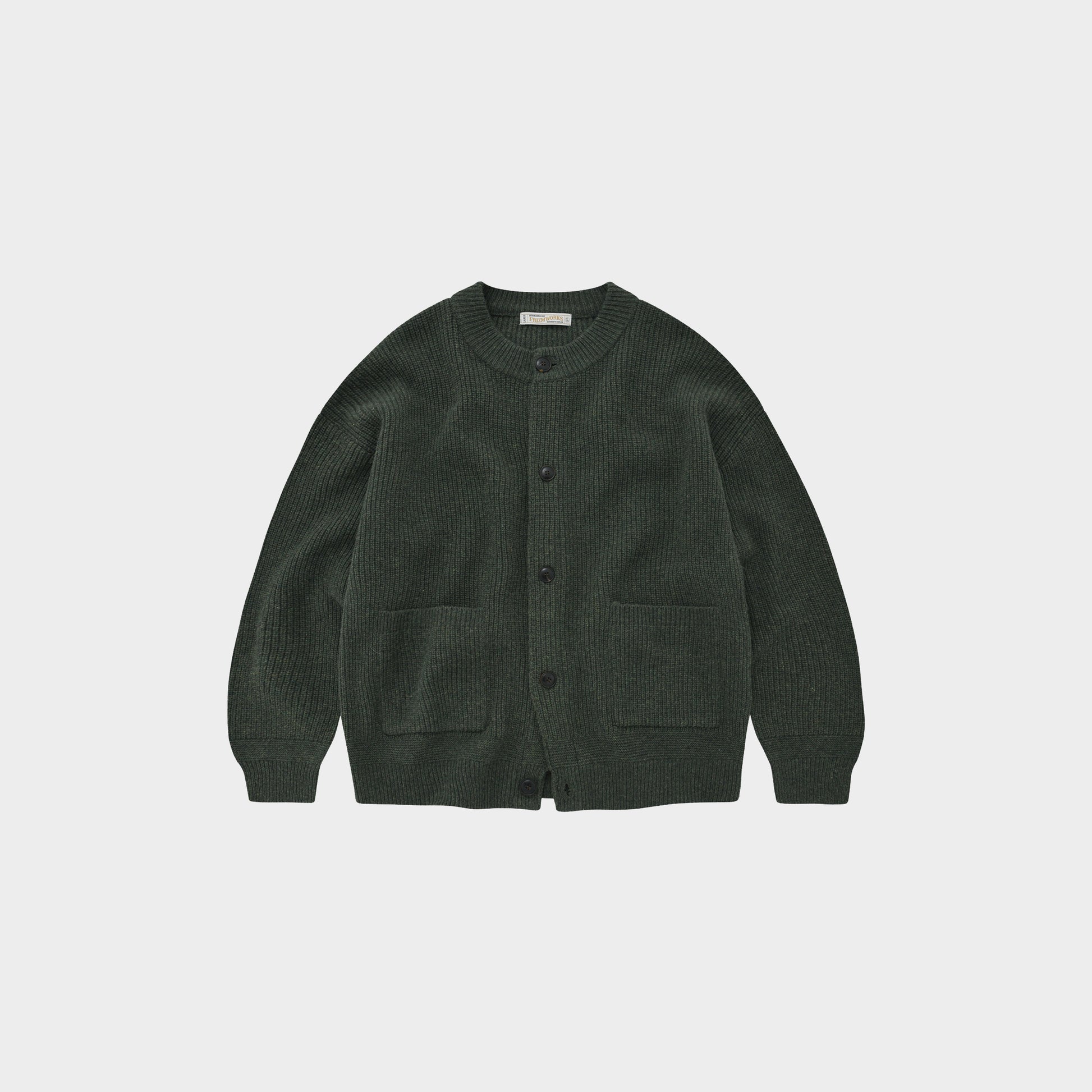 Frizmworks Heavy Wool Round Cardigan in Farbe forest_green