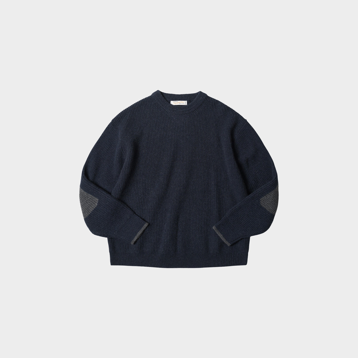 FrizmWORKS Patch Round Pullover Knit in Farbe navy