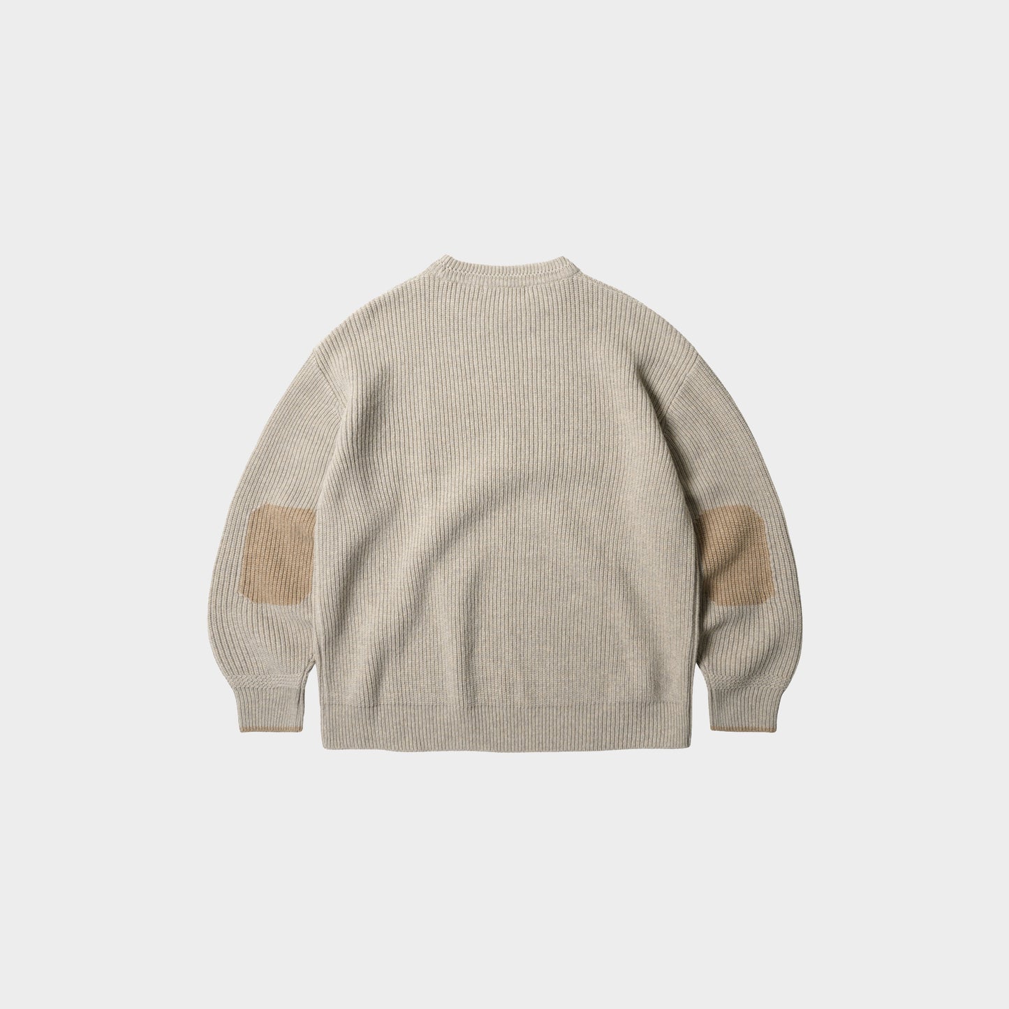 FrizmWORKS Patch Round Pullover Knit in Farbe oatmeal