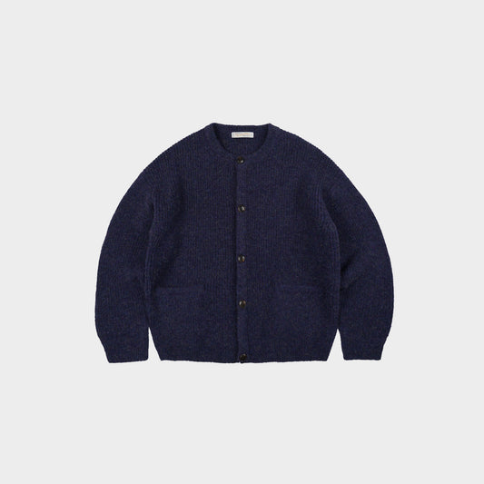 Brushed Wool Round Cardigan Purple