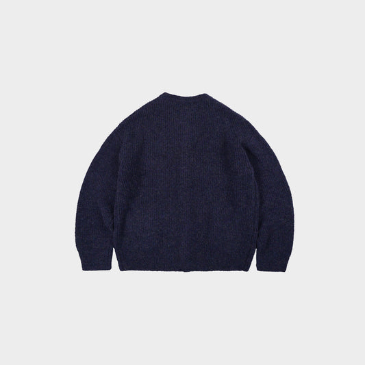Brushed Wool Round Cardigan Purple