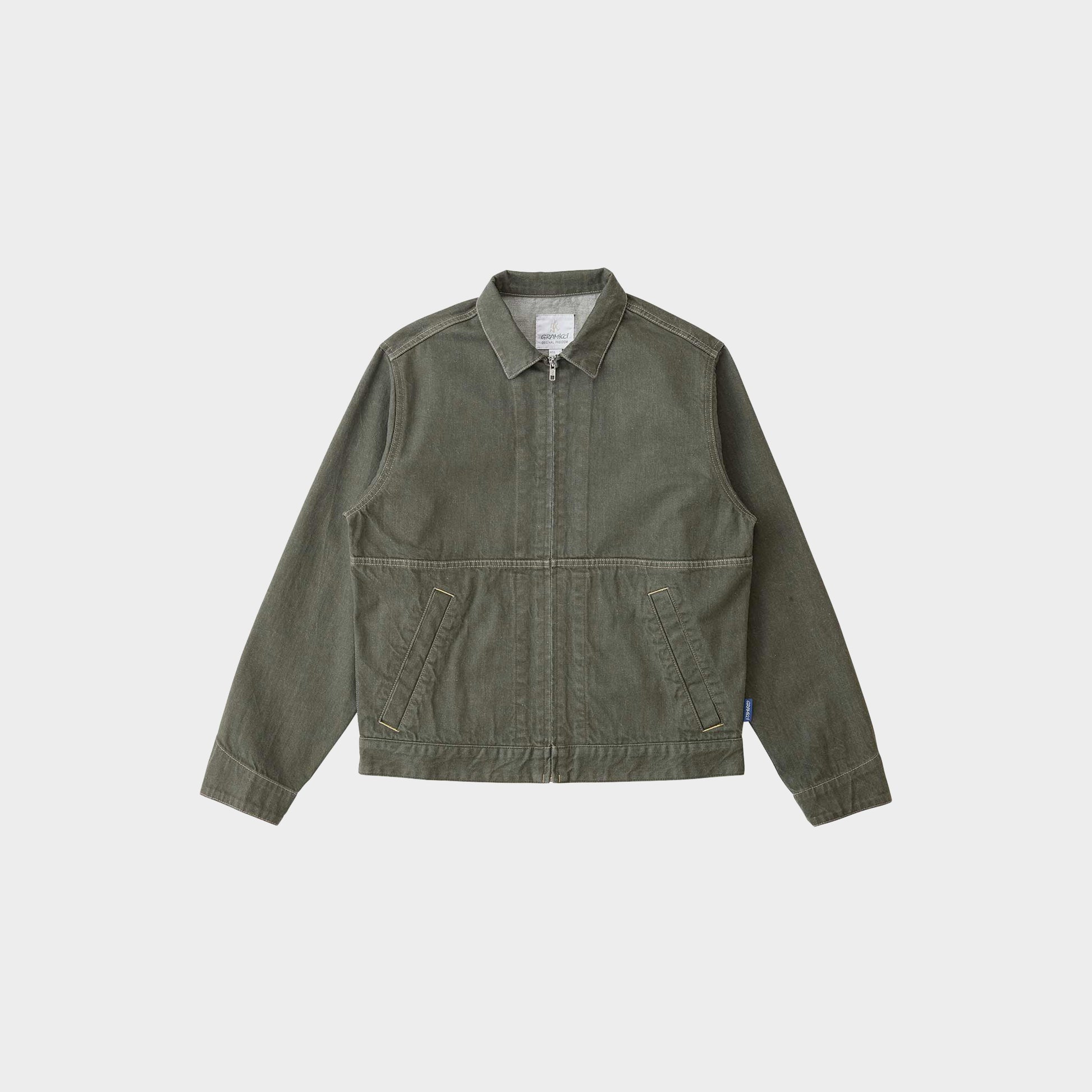 Gramicci Japanese Slub Denim Jacket in Farbe dark_sage
