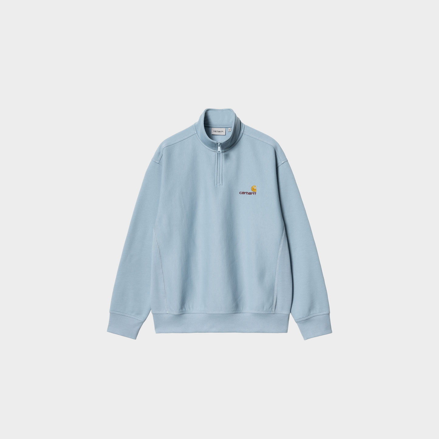 Carhartt WIP Half Zip American Script Sweatshirt in Farbe frosted_blue