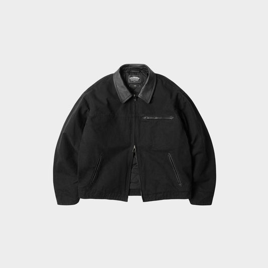 Heavy Canvas Destroyed Work Jacket Black