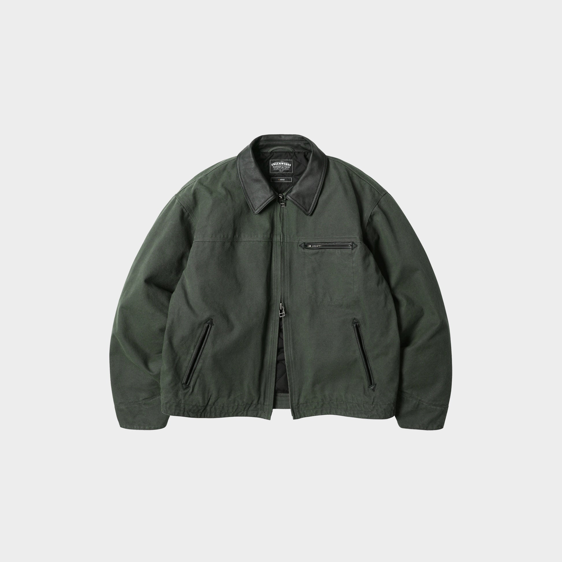 Frizmworks Heavy Canvas Destroyed Work Jacket in Farbe olive
