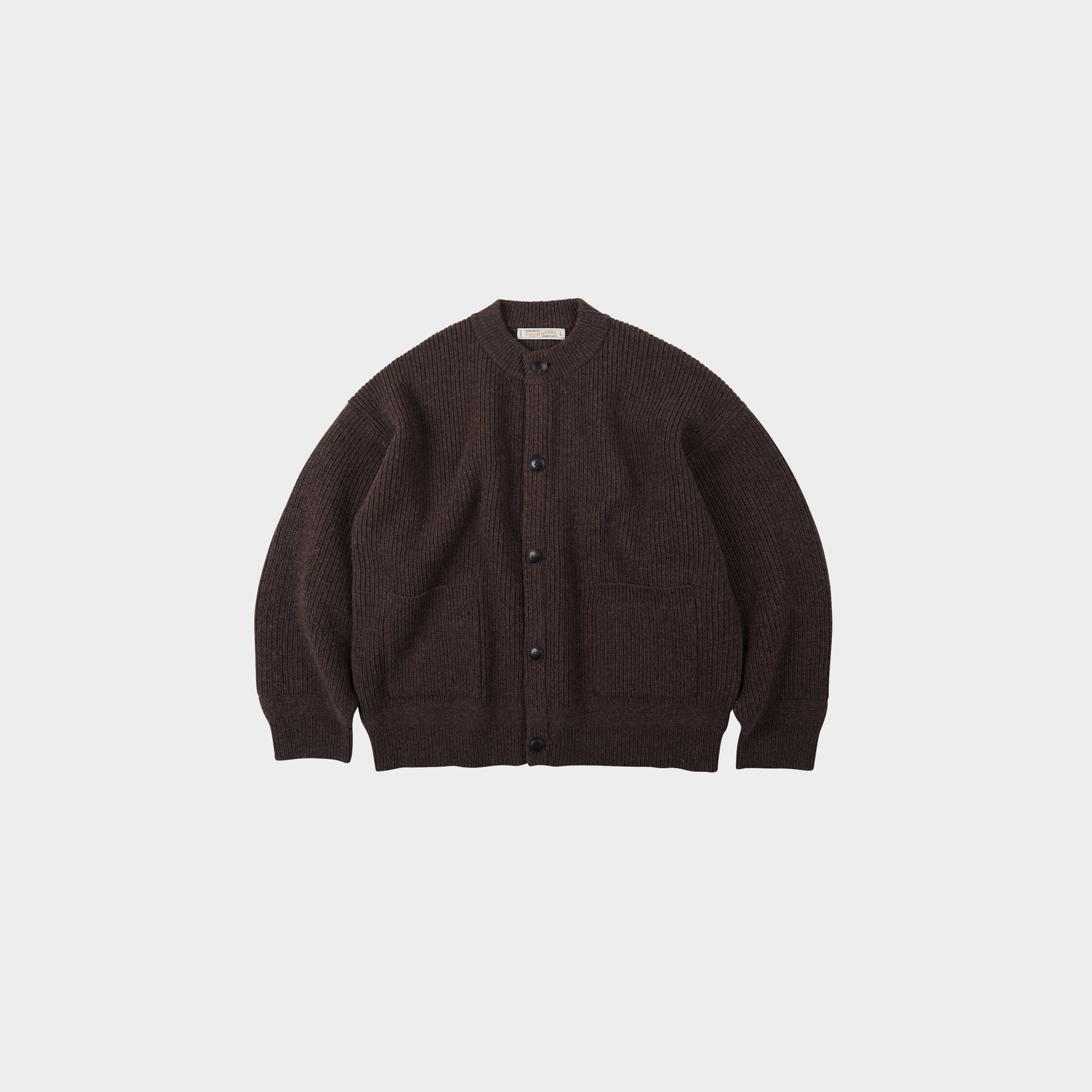 Frizmworks Heavy Wool Round Cardigan in Farbe choco_brown