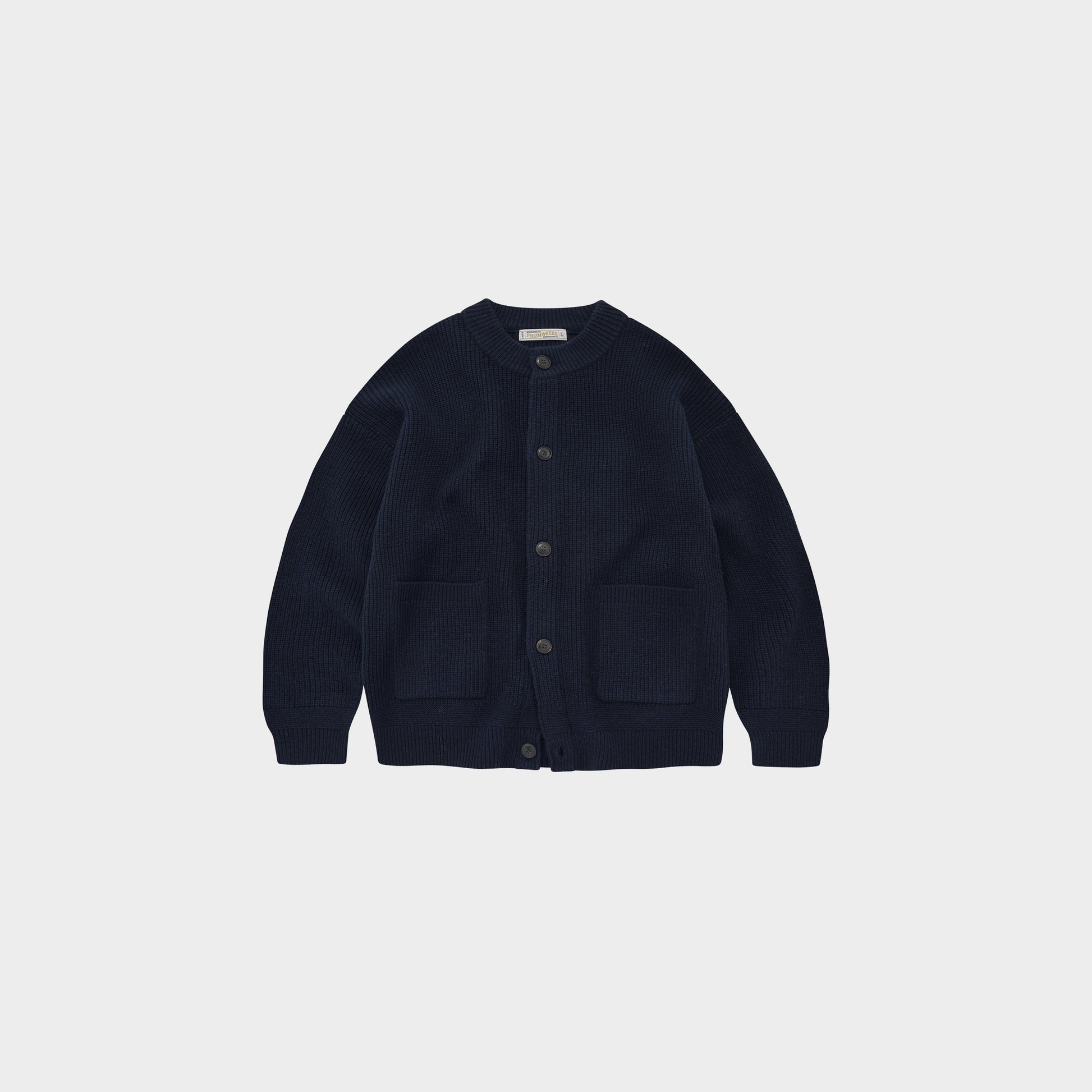 Frizmworks Heavy Wool Round Cardigan in Farbe navy