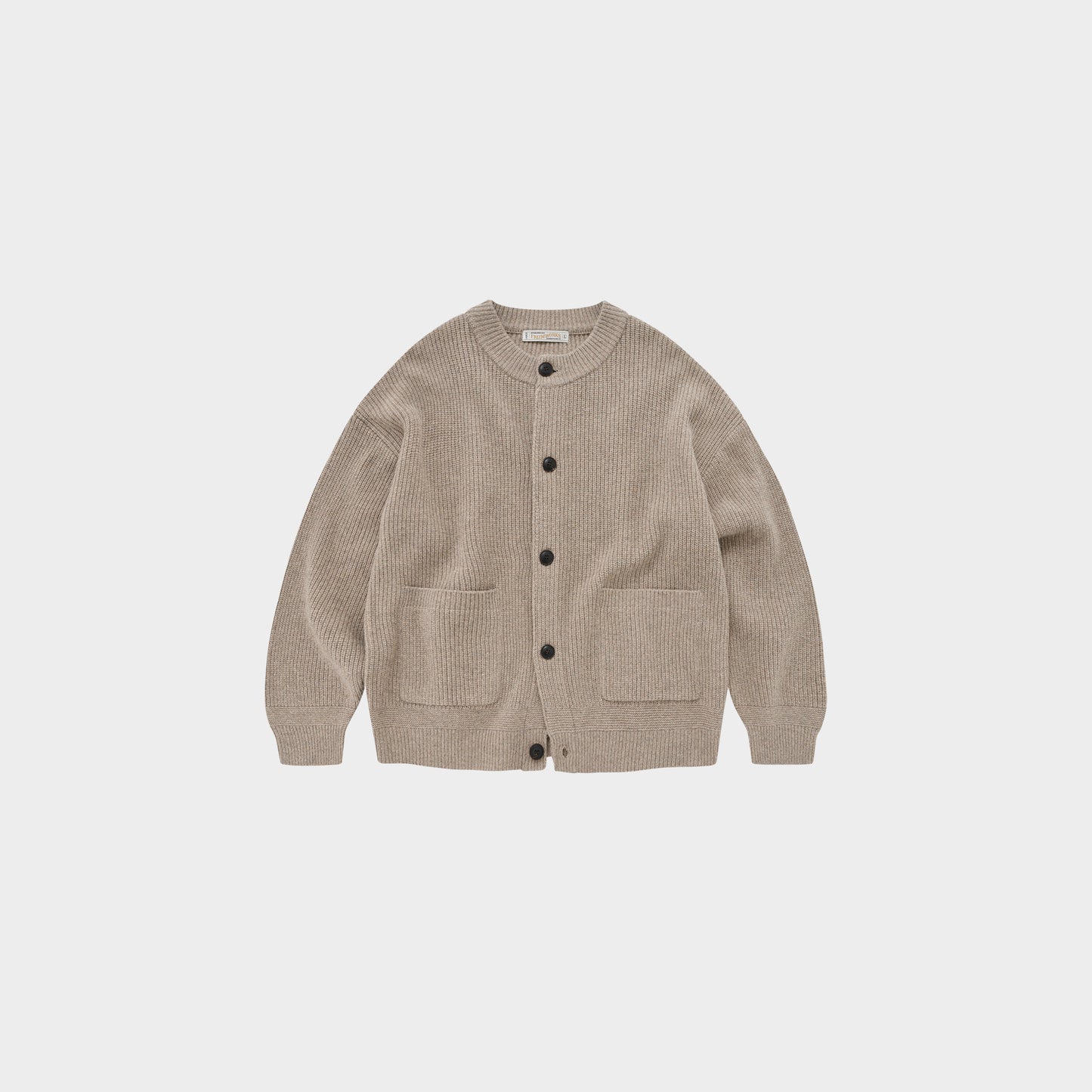 Frizmworks Heavy Wool Round Cardigan in Farbe oatmeal