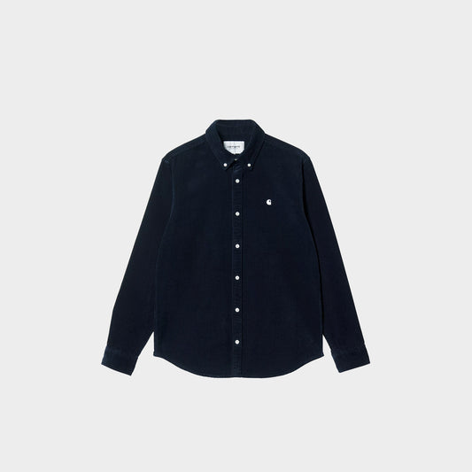 Carhartt WIP L/S Madison Cord Shirt in Farbe dark_navy