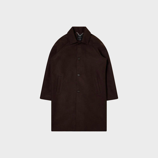 Edwin Mantel Mac Wool Coat in Farbe dark_brown