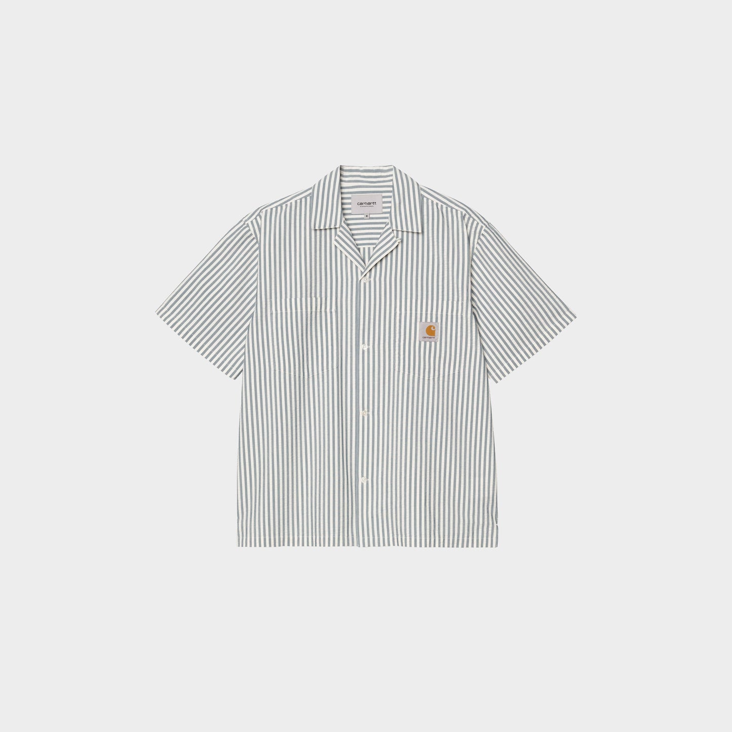 Carhartt WIP S/S Leavel Shirt in Farbe blue_river