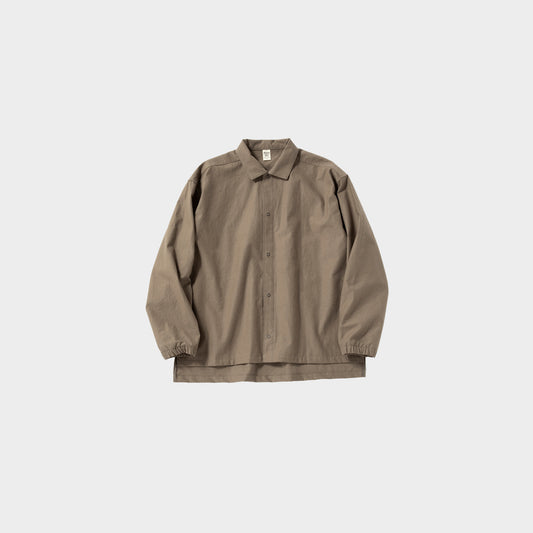 Jackman Back Nep Coach Shirt in Farbe sepia