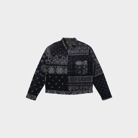 Flannel Reversible Bandana Print Jacket