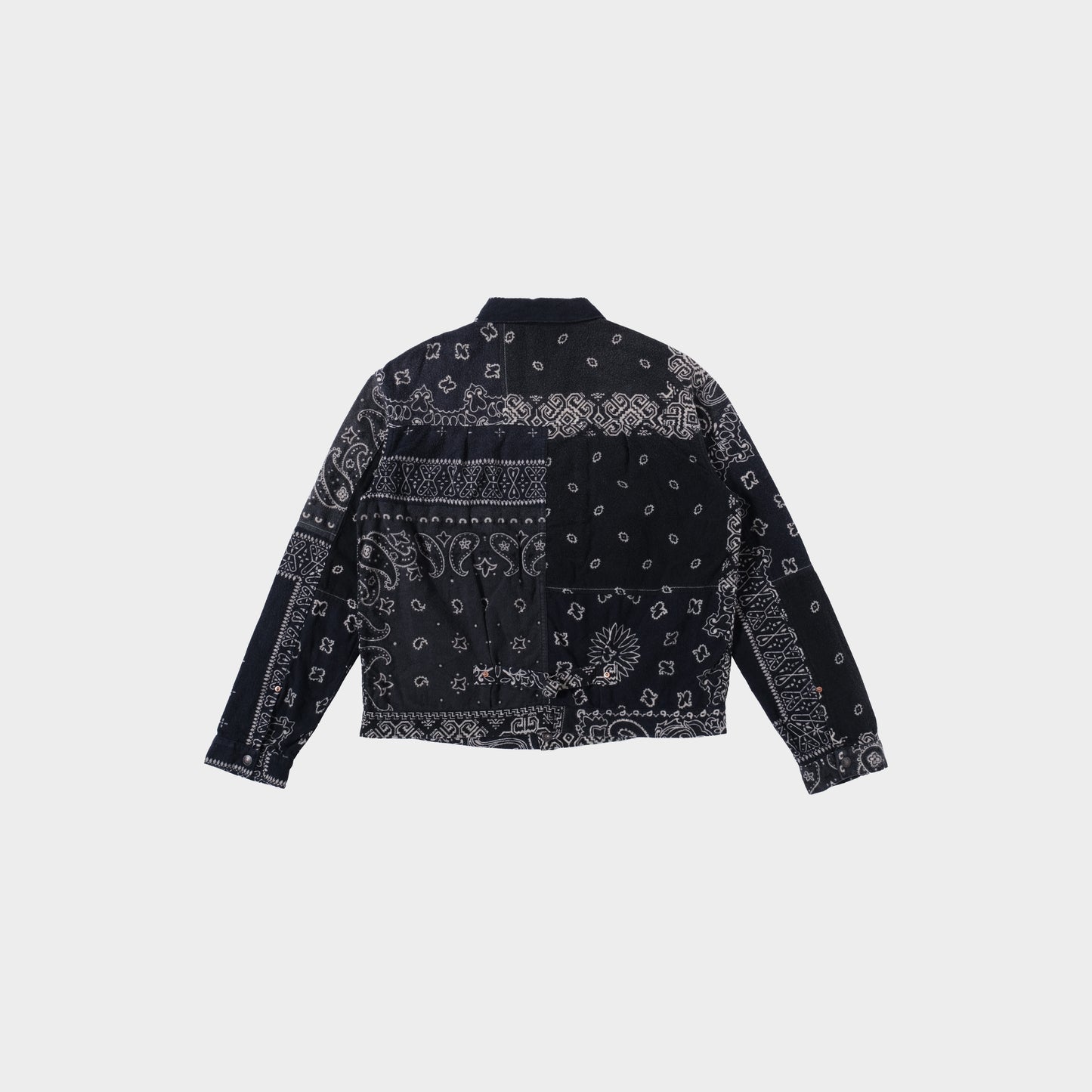 Kapital Flannel Reversible Bandana Print Jacket in Farbe black_khaki