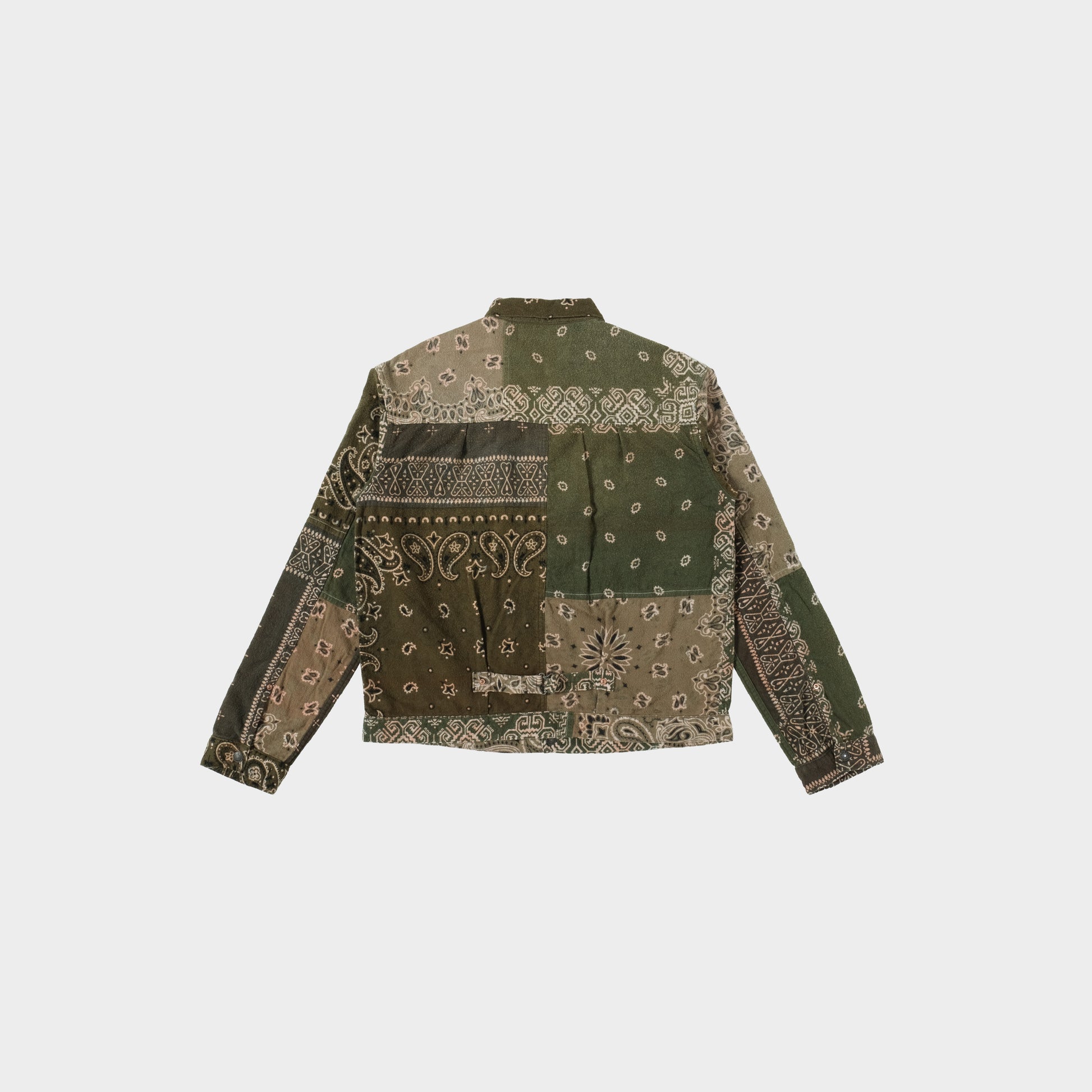 Kapital Flannel Reversible Bandana Print Jacket in Farbe khaki_orange
