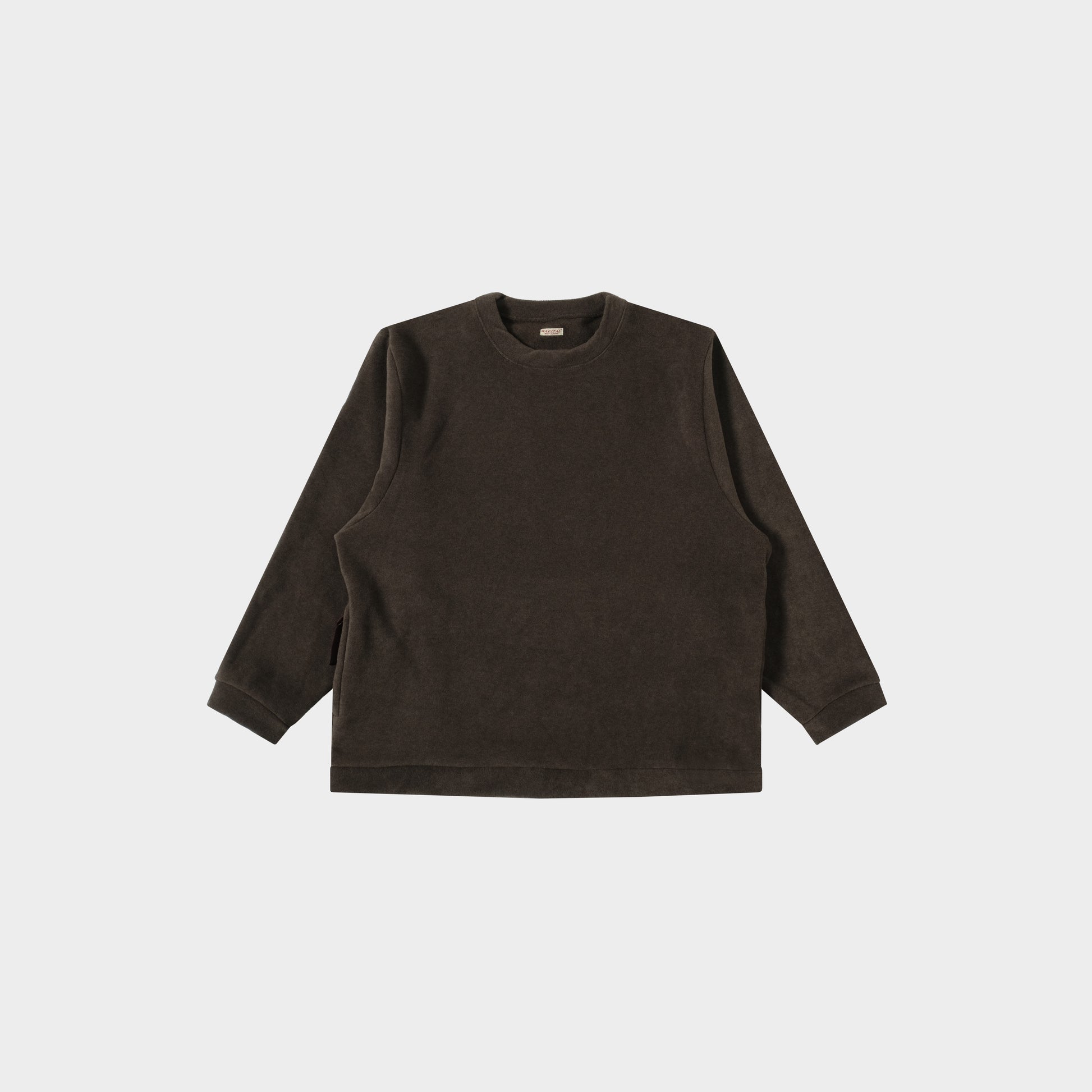 Kapital Reverse Fleece Big Crew Sweat in Farbe brown
