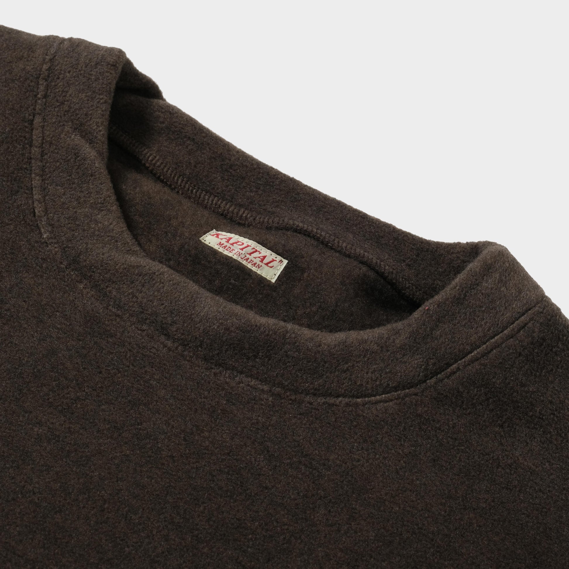 Kapital Reverse Fleece Big Crew Sweat in Farbe brown