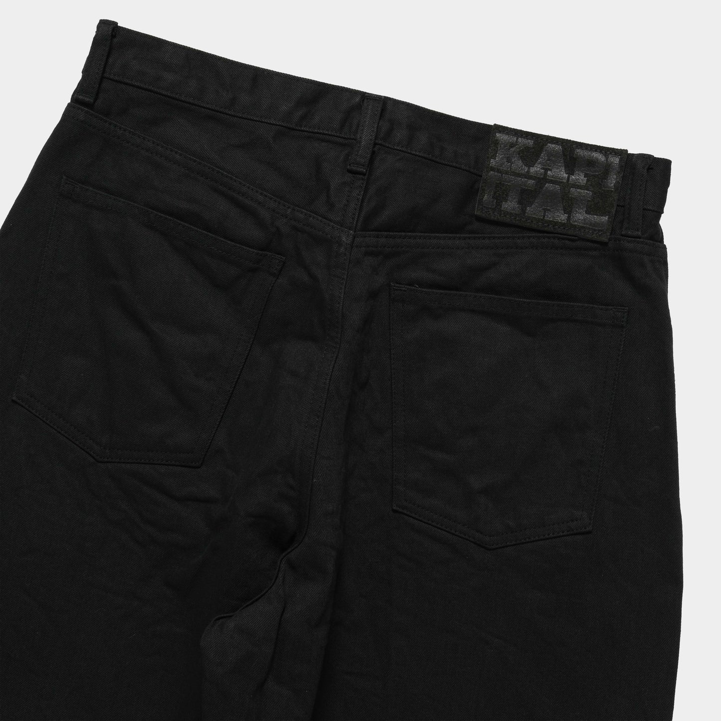 Kapital 14oz Black x Black Denim Club Baggy in Farbe black