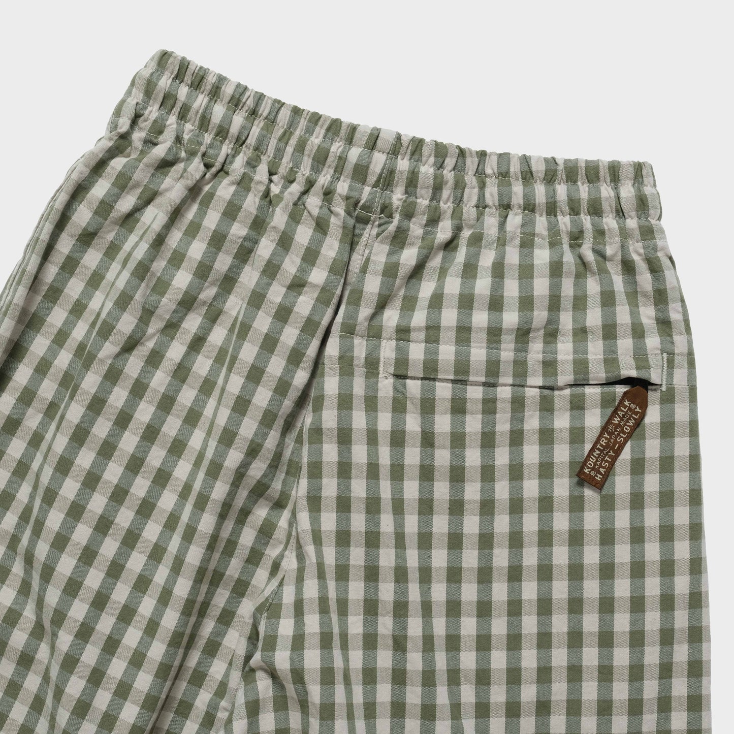 Kapital OX Gingham Rude Baggy Pants in Farbe khaki