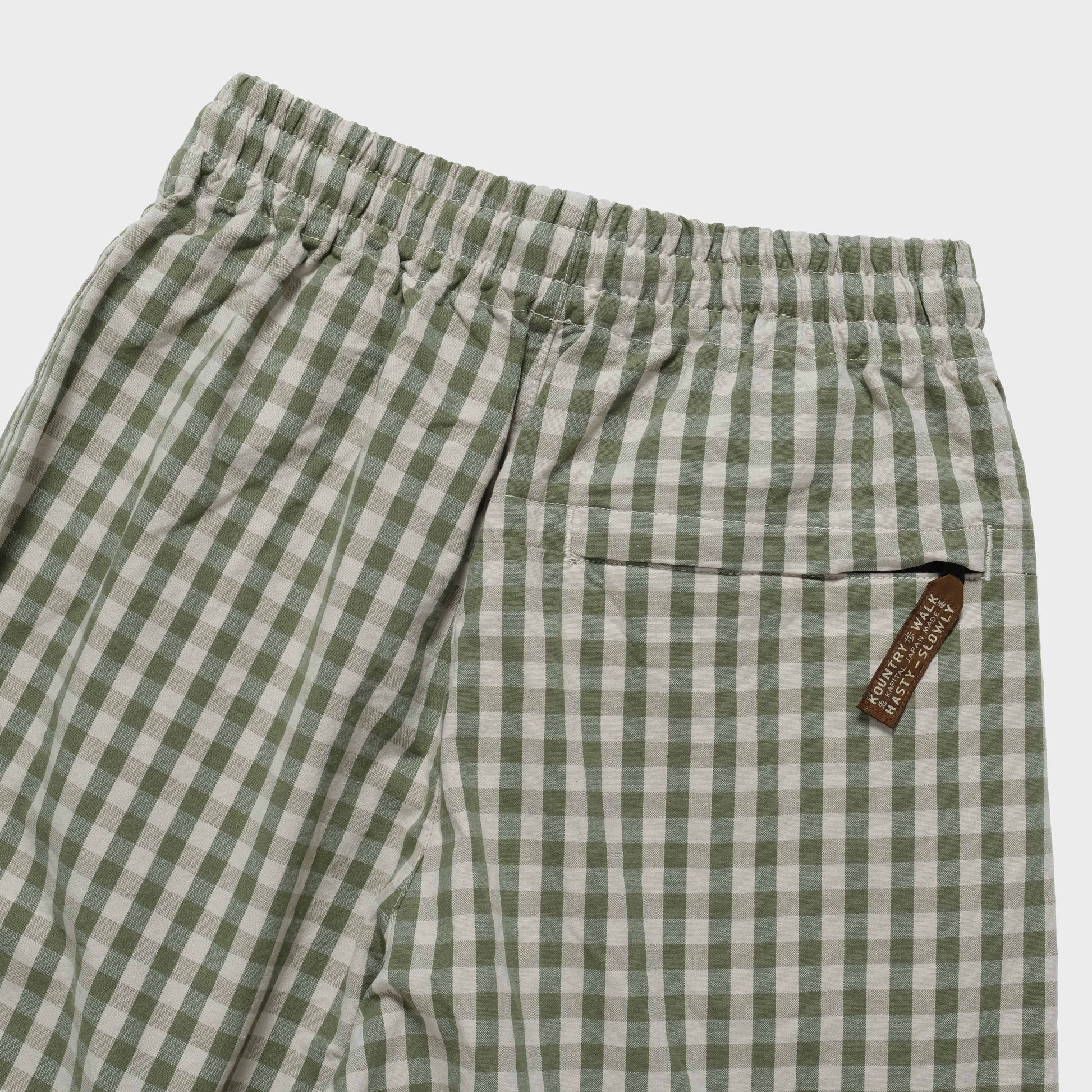 Kapital OX Gingham Rude Baggy Pants in Farbe khaki