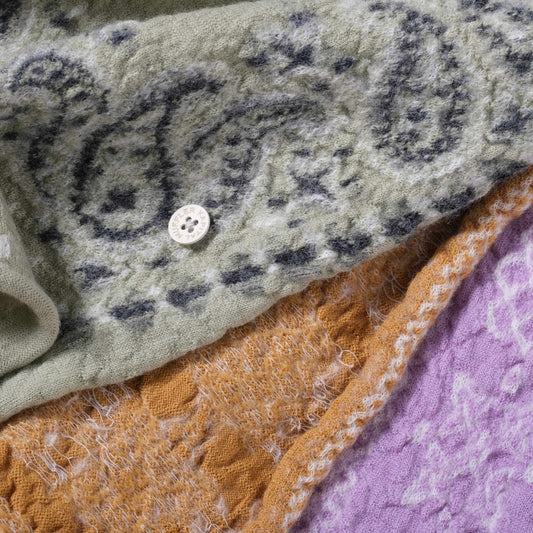 Felted Wool Pastel Bandana Cross Happy Scarf