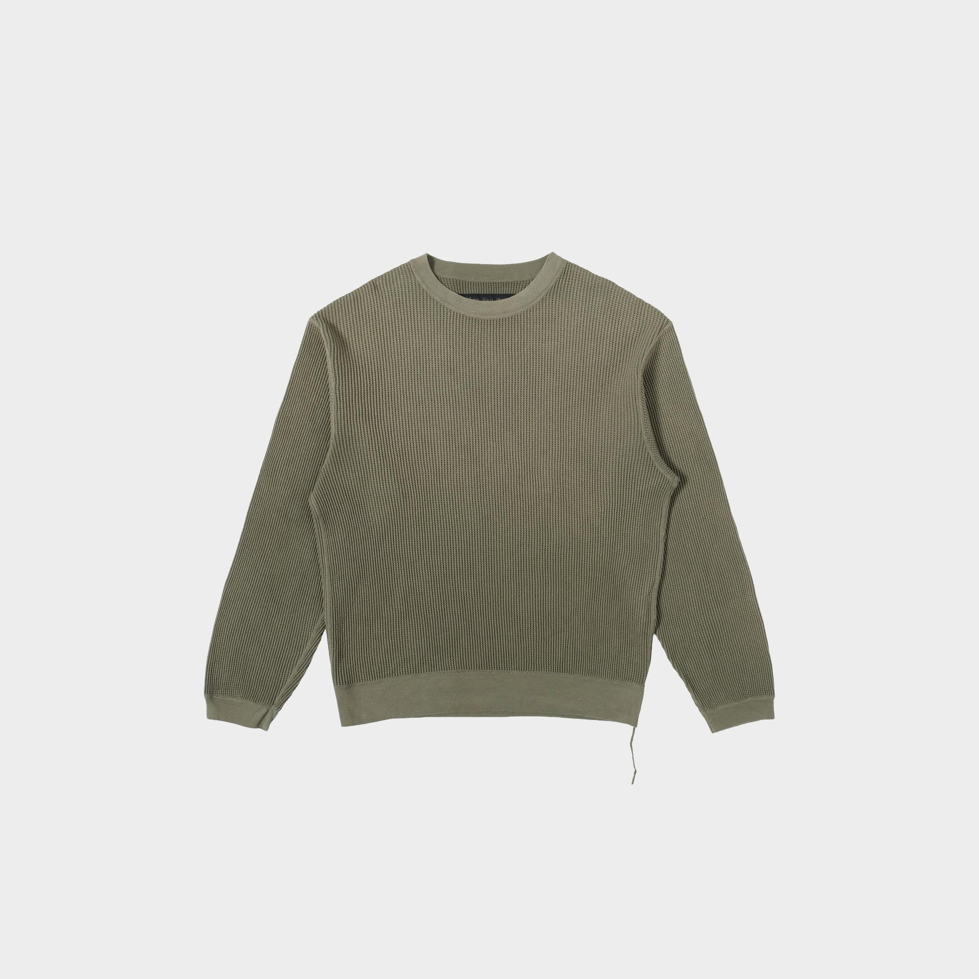 Kapital ECO Waffle Big Crew Sweatshirt in Farbe khaki