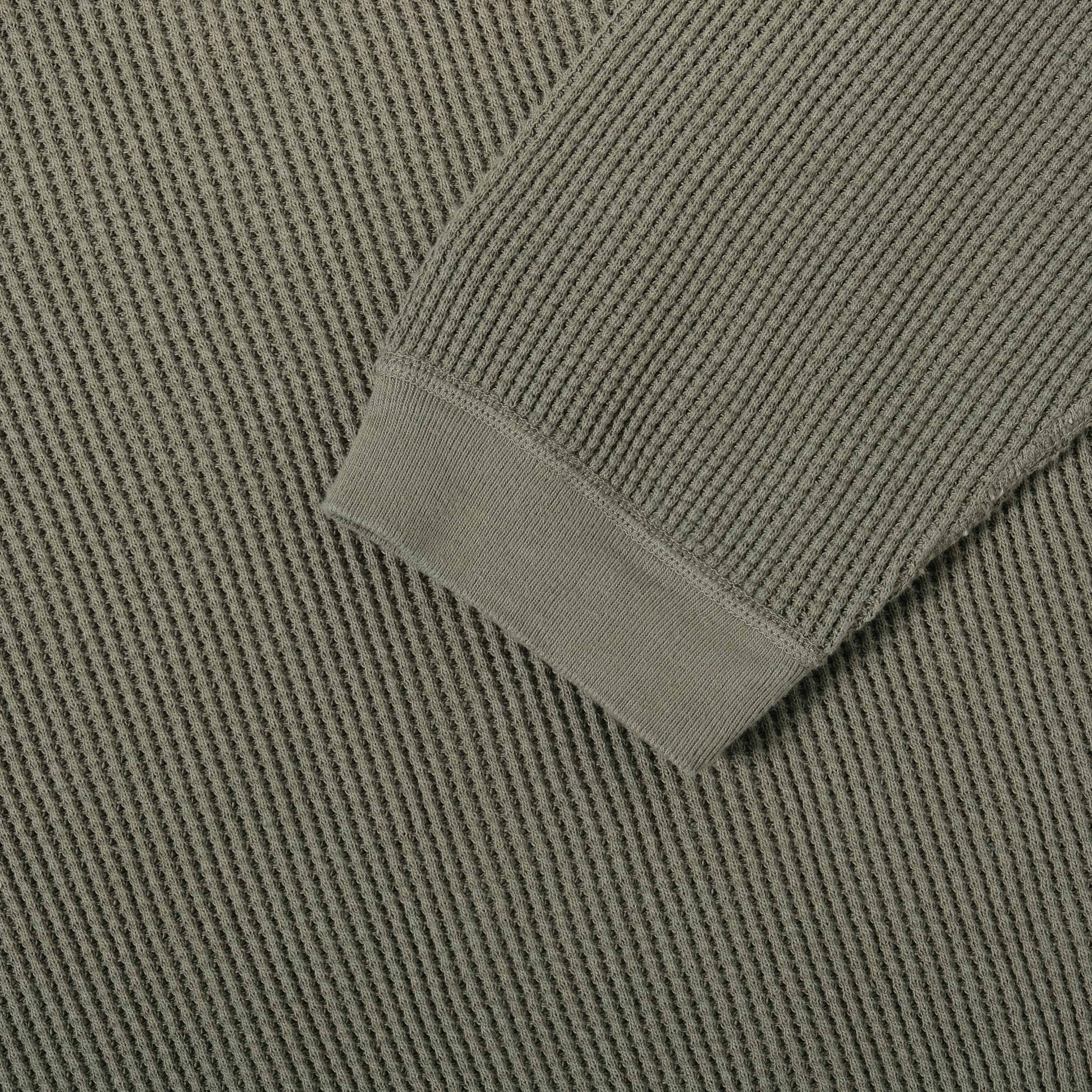 Kapital ECO Waffle Big Crew Sweatshirt in Farbe khaki