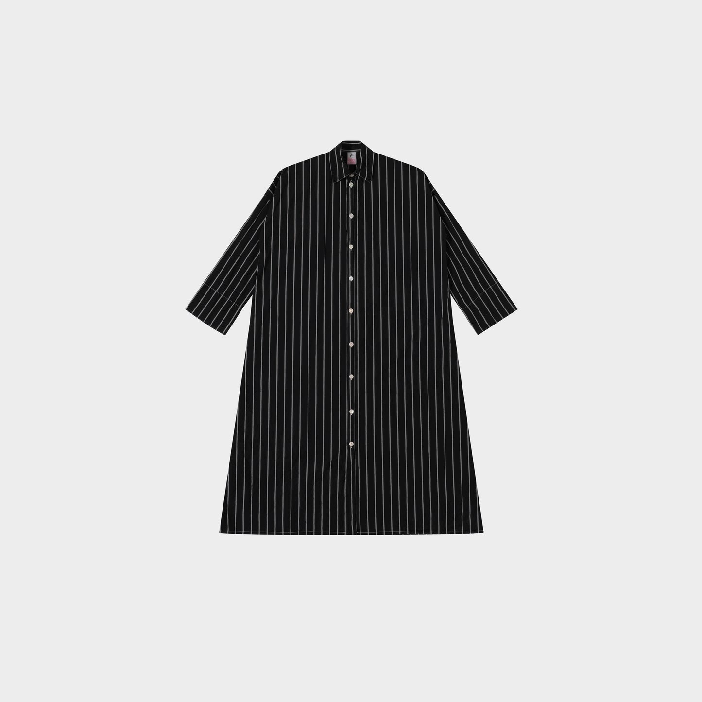 Kunoichi Kleid Issey Maxi Blockstreifen in Farbe schwarz_grau