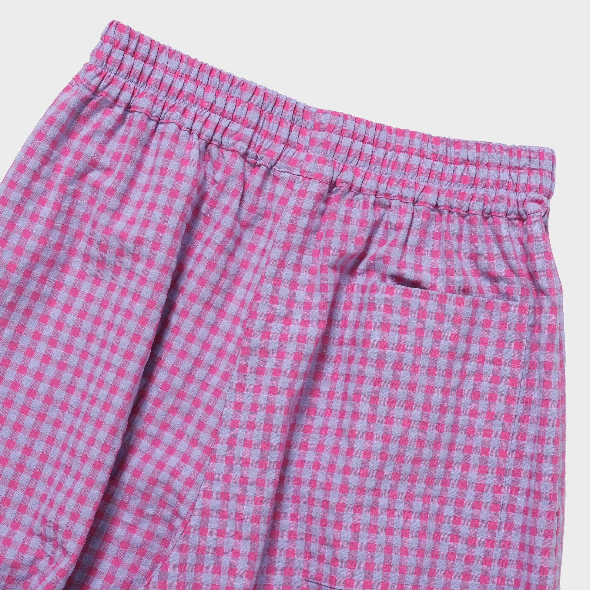 Kunoichi Hose Lenchen Seersucker Karo in Farbe lavender