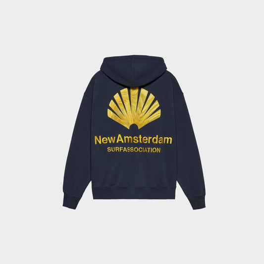 Logo Hoodie Navy Blazer Sun Yellow
