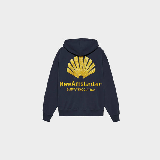 Logo Hoodie Navy Blazer Sun Yellow
