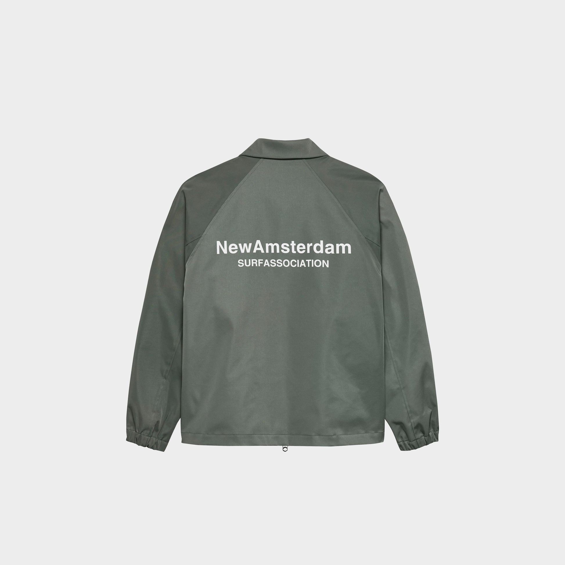 New Amsterdam Surf Association Nylon Coach Jacket Shark Green in Farbe shark_green
