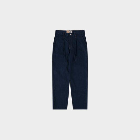 Pleated Trouser - Vertical Slub Denim