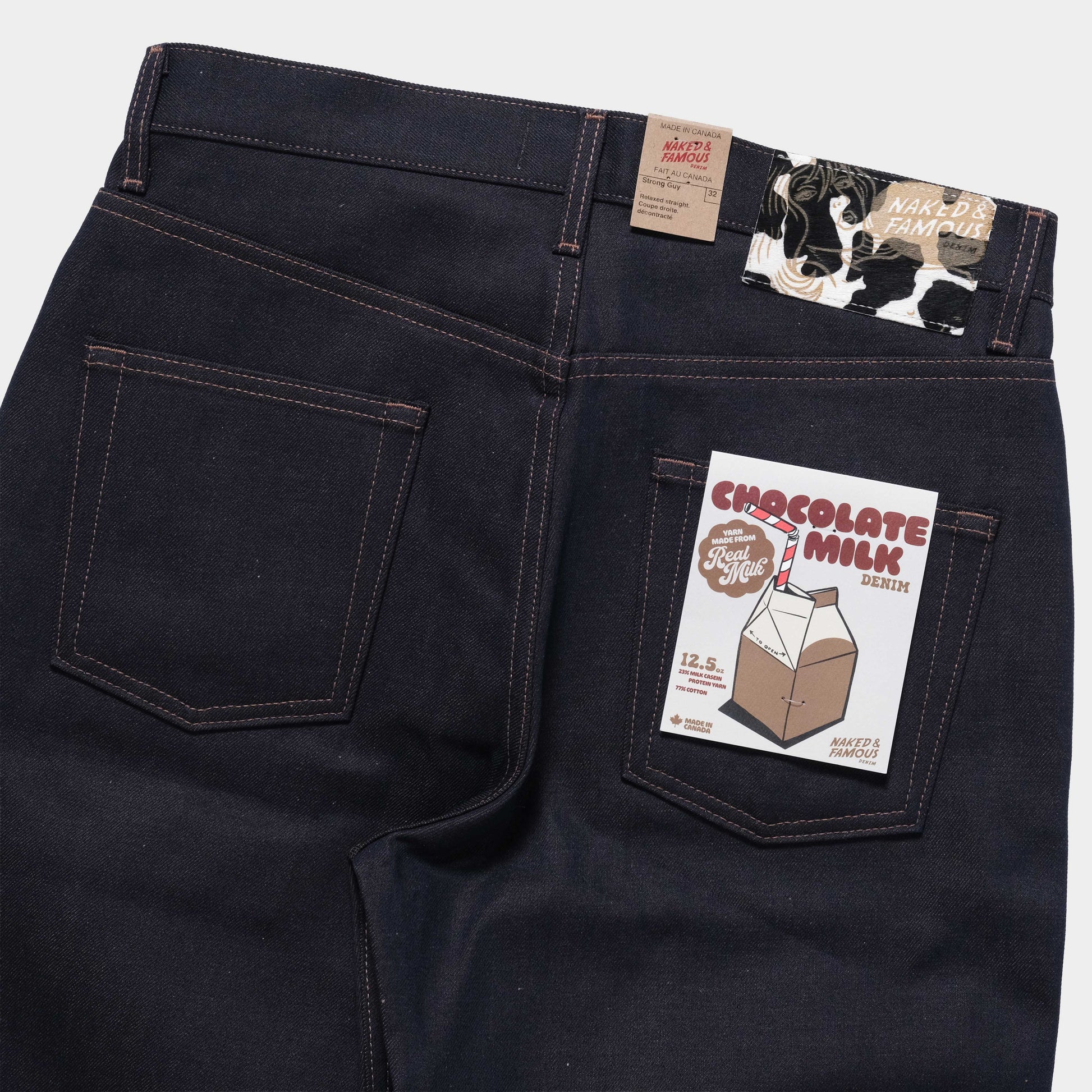 Naked & Famous Strong Guy - Chocolate Milk Selvedge in Farbe indigo