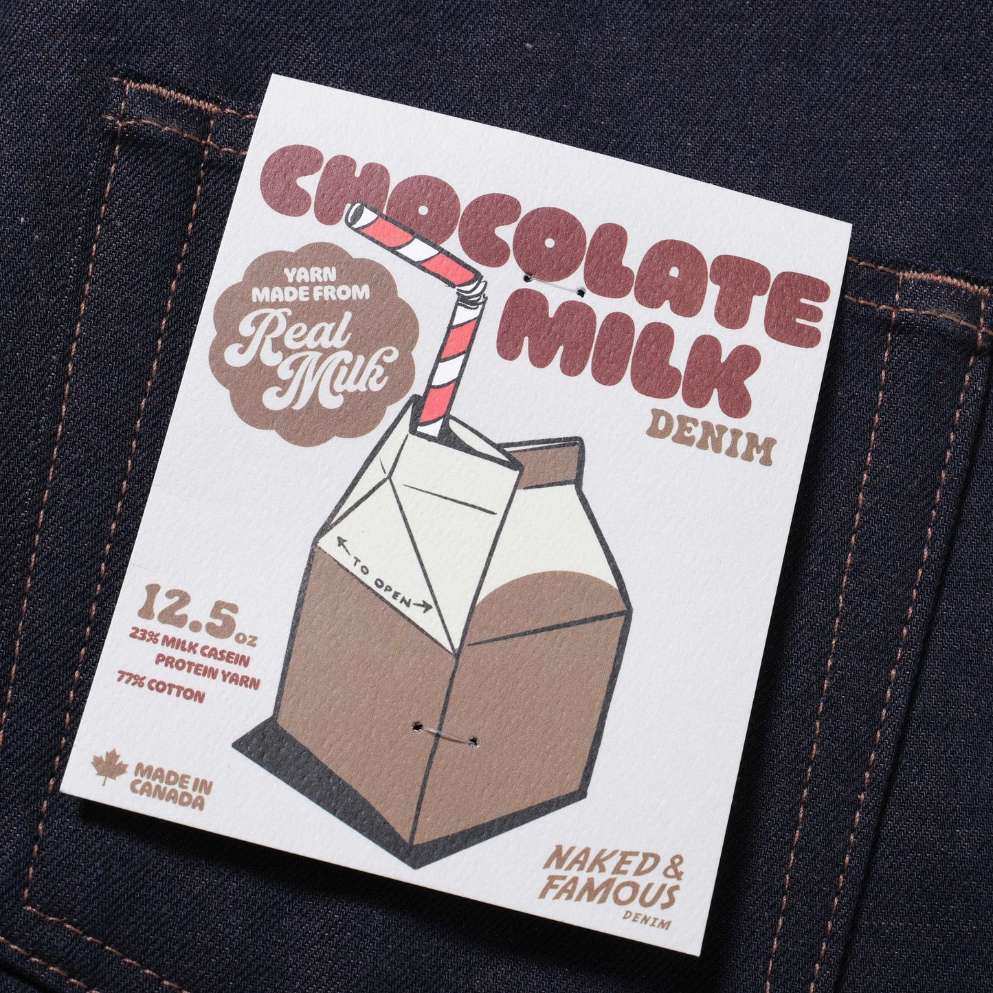 Naked & Famous Strong Guy - Chocolate Milk Selvedge in Farbe indigo