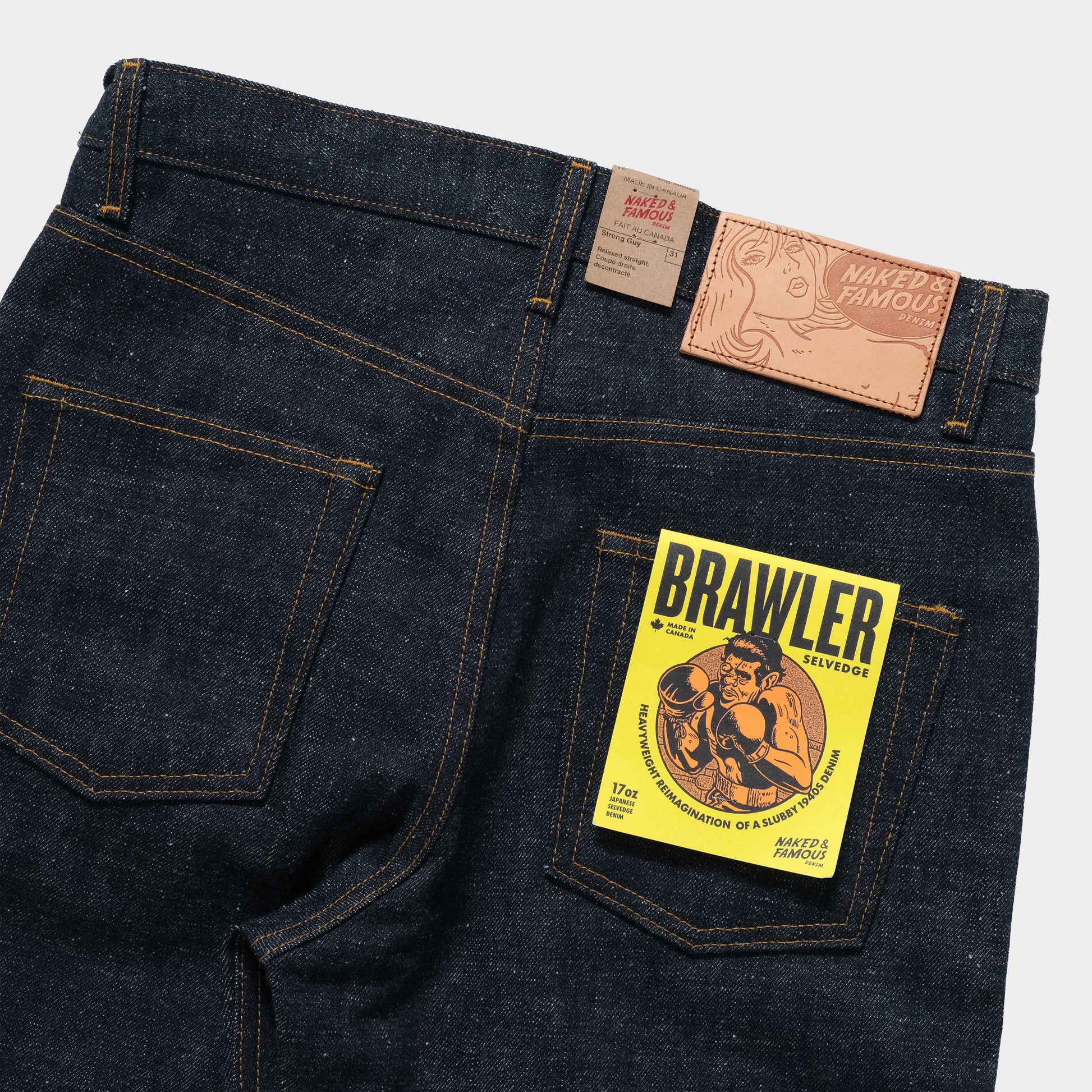 Naked & Famous Strong Guy - Brawler Selvedge in Farbe indigo