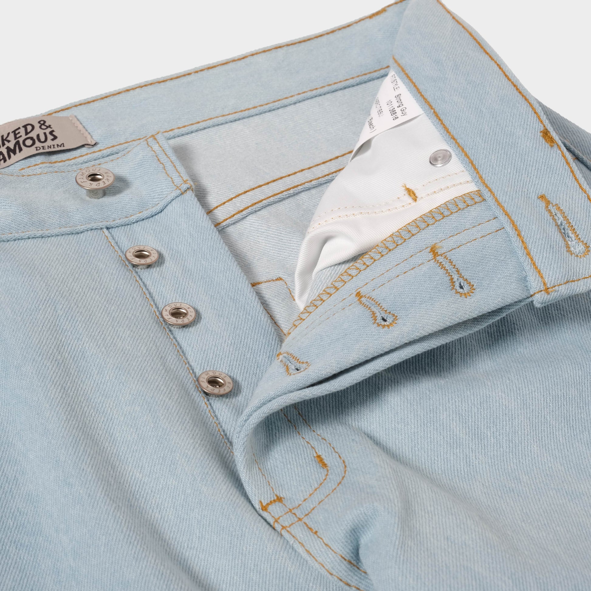 Naked & Famous Strong Guy - Secret Agent Denim in Farbe bleach_blue