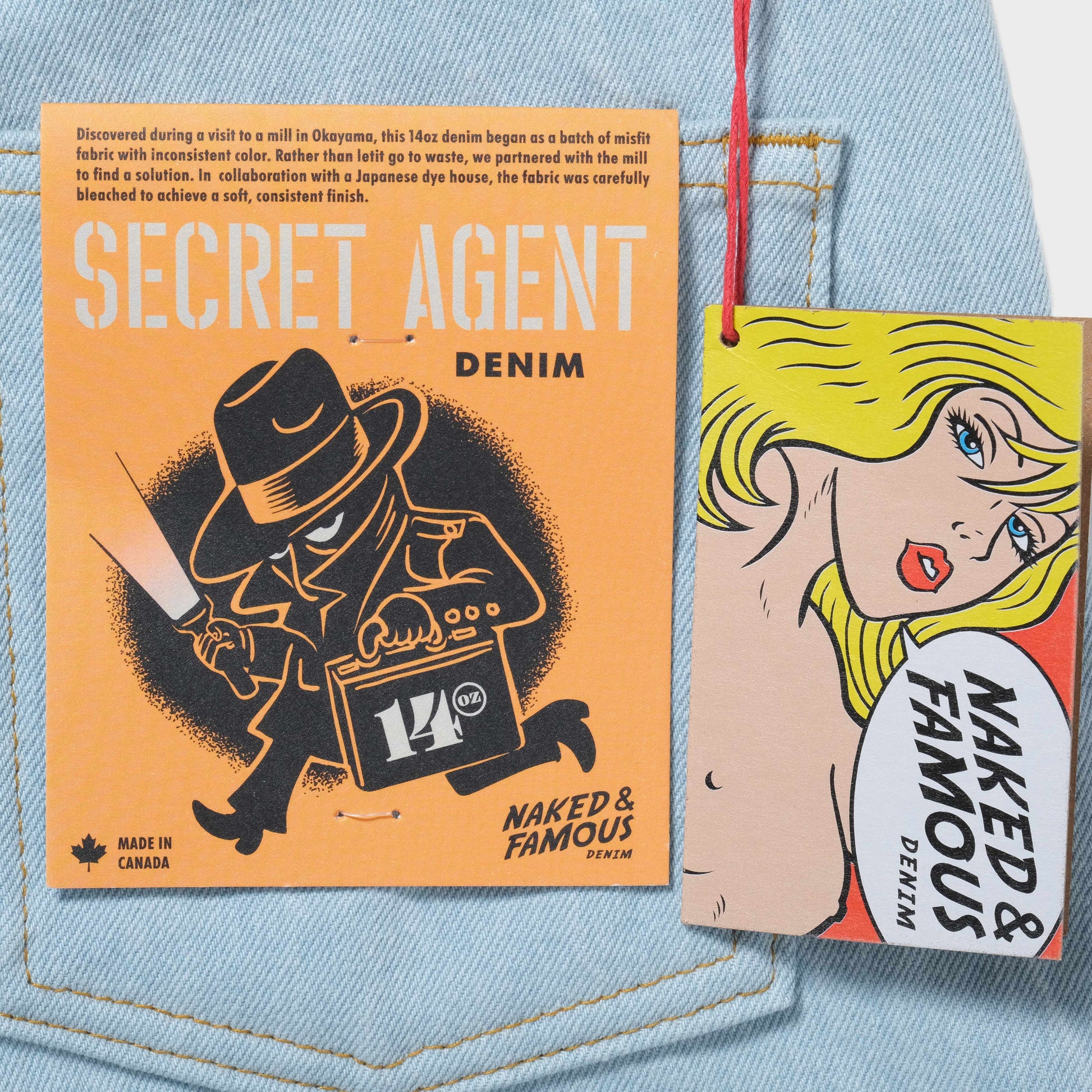 Naked & Famous Strong Guy - Secret Agent Denim in Farbe bleach_blue