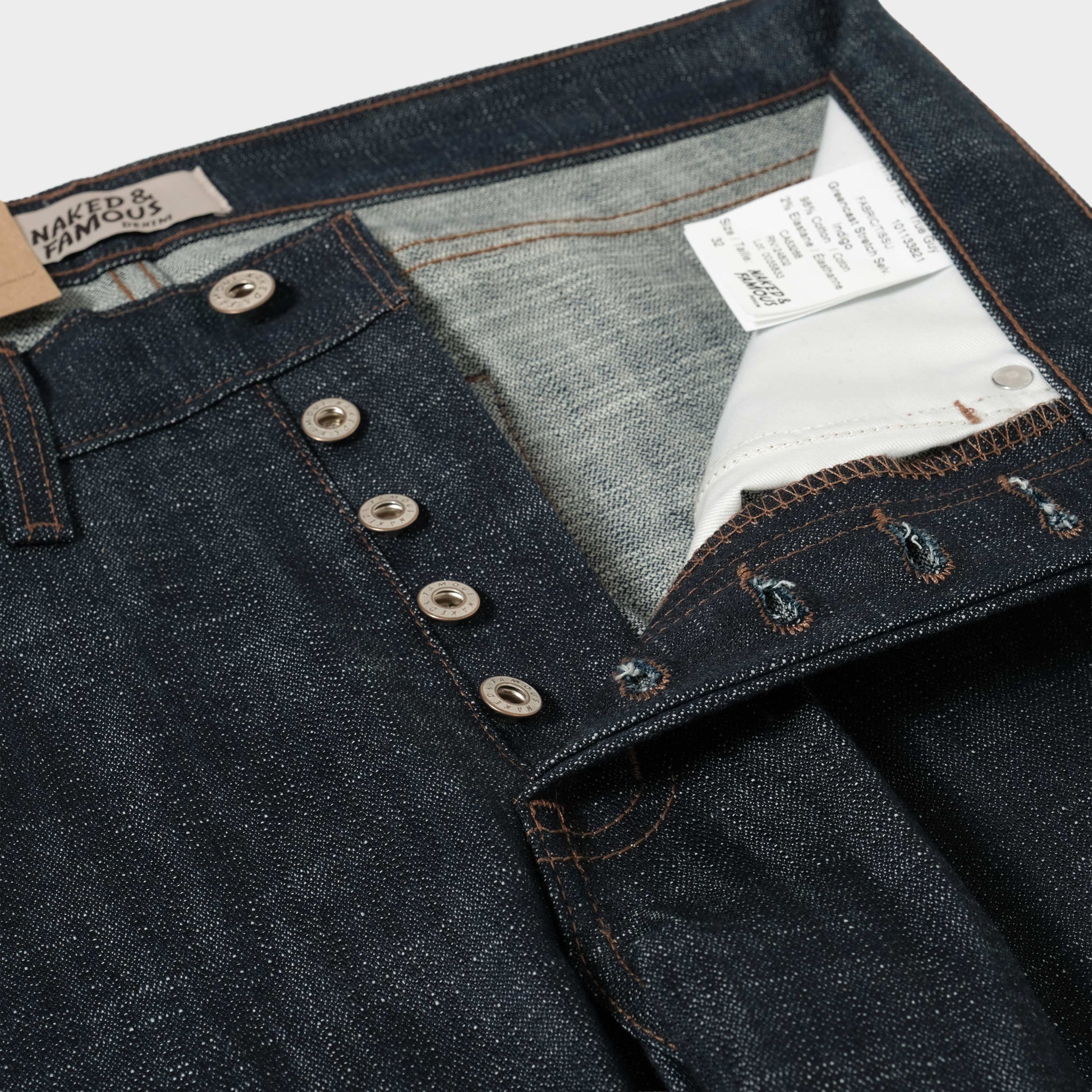 Naked & Famous True Guy - Greencast Stretch Selvedge in Farbe indigo